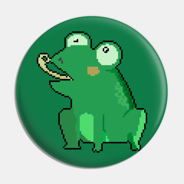 Leapin' Frogs: Pixel Art Frog Design for Fashionable Attire Pin by Pixel.id