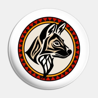 Painted Wolf Tribal Pin