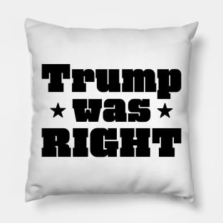 Trump was right Black Logo Pillow