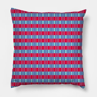 Striped basket pattern red and blue country style Pillow