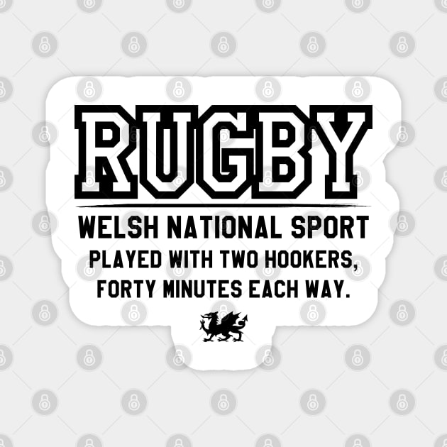 Welsh national sport rugby Magnet by Teessential