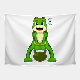 Frog Bodybuilder Dumbbell Bodybuilding Tapestry