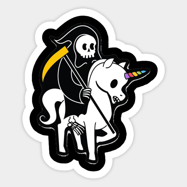 Death Riding Unicorn - Death Riding Unicorn - Sticker | TeePublic UK