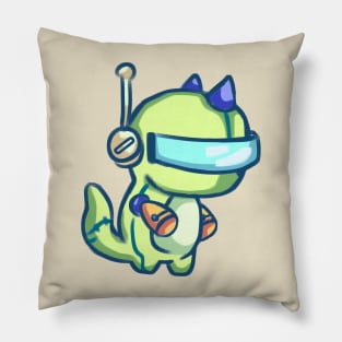 Cyber Dino - Neon Horns & Future Eyes Pillow