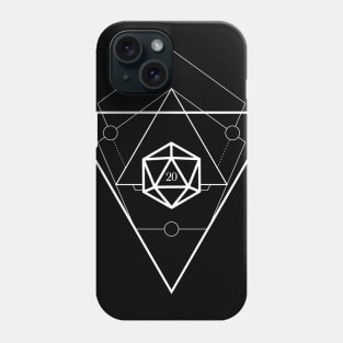 Minimalist D20 Dice Geometric Shapes TRPG Tabletop RPG Gaming Addict Phone Case