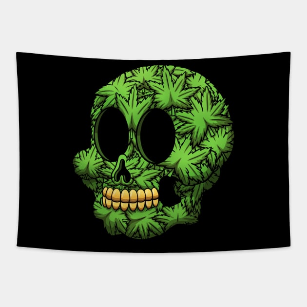 Weed Skull Tapestry by TheMaskedTooner