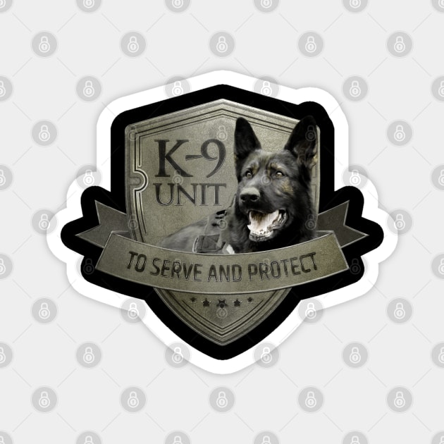 K-9 Unit  -Police  Unit- German Shepherd Magnet by Nartissima