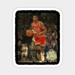 Scottie Pippen - Vintage Design Of Basketball Magnet