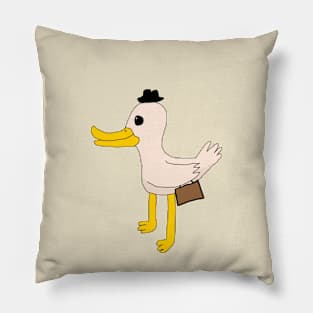 A duck with a Brief Case Pillow