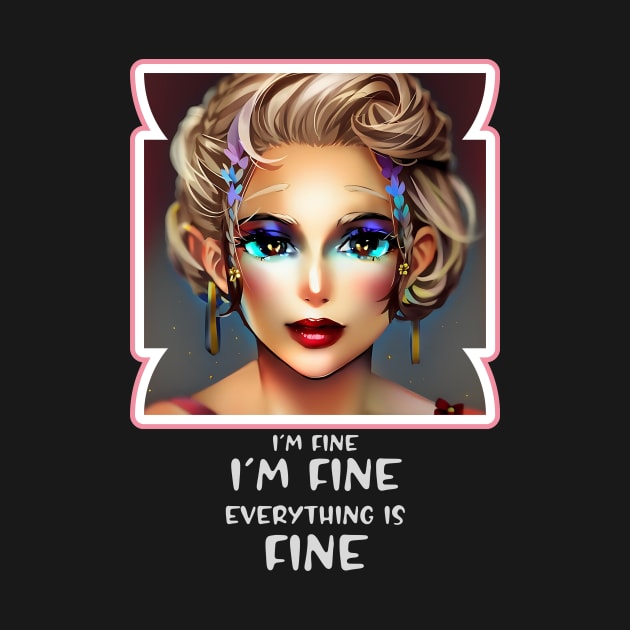 I'm fine, I'm fine, Everything is Fine (huge eyes anime woman) by PersianFMts