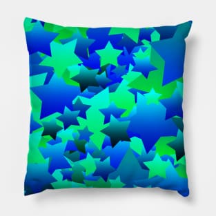 Bubble Stars Blue Pillow