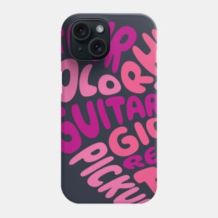 I love playing the guitar. Pink heart. Phone Case