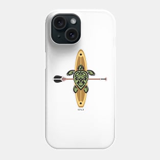 Black & Green Tribal Turtle Stand-Up Wave Rider / Maui Phone Case