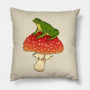 Frog on a shroom Pillow