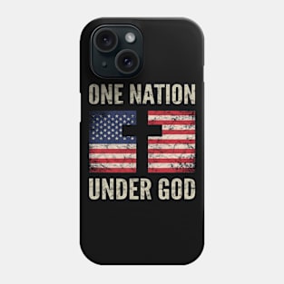 Christian Patriotic American Flag Gift One Nation Under God Phone Case