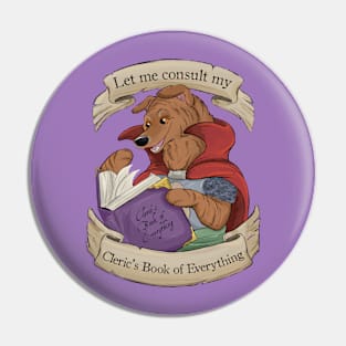 Cleric's Book of Everything Pin