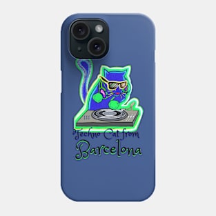 Techno Cat from Barcelona - Catsondrugs.com Techno Party Ibiza Rave Dance Underground Festival Spring Break  Berlin Good Vibes Trance Dance technofashion technomusic housemusic Phone Case