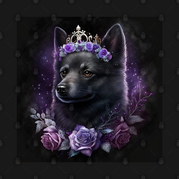 Schipperke With Roses by Enchanted Reverie