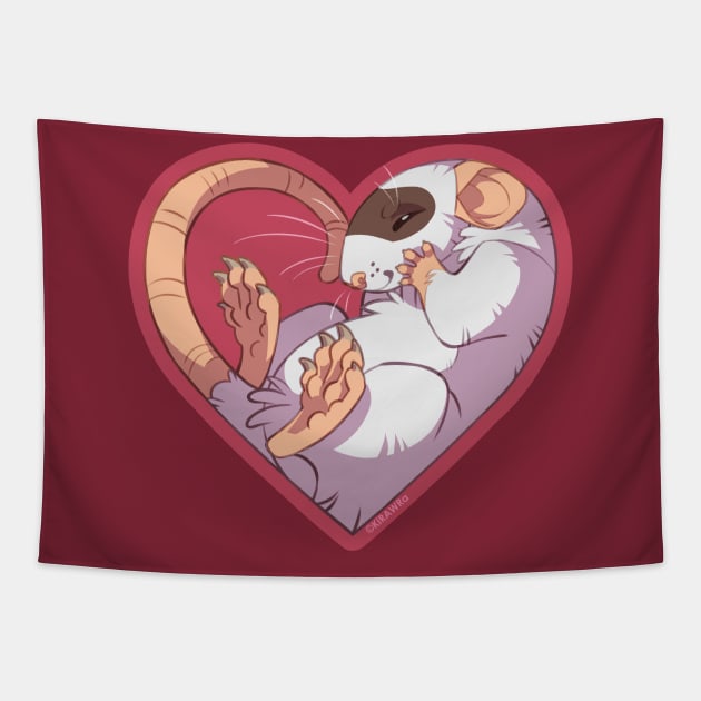 Heart Rat: Masked Brown Tapestry by KiRAWRa