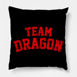 Team Dragon Distressed Athletic Text Design Pillow