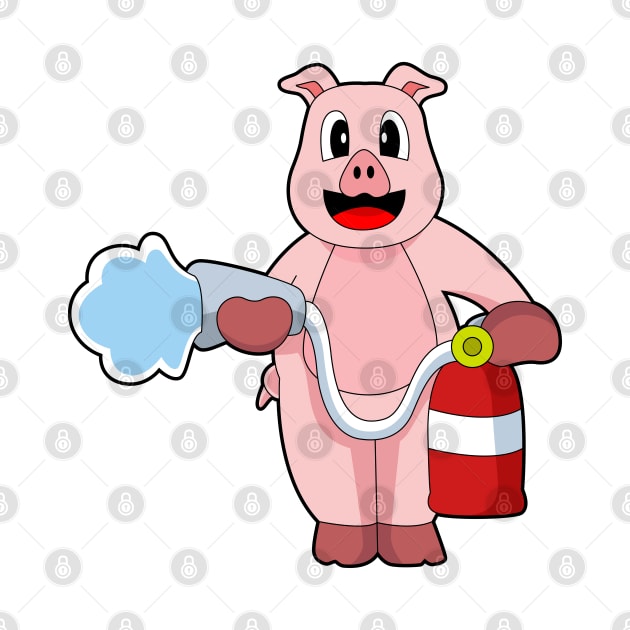 Pig Firefighter Fire hose by Markus Schnabel