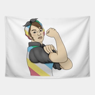 Disability pride flag girl Tapestry