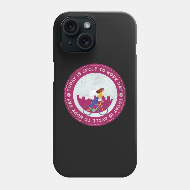 Today is Cycle to Work Day Badge Phone Case by lvrdesign