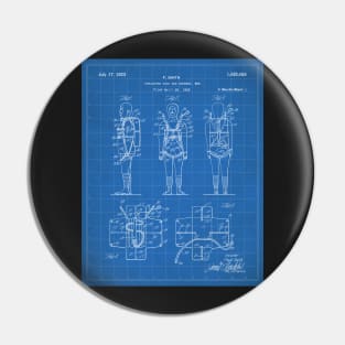 Parachute Pack Patent - Sky Diving Art - Blueprint Pin