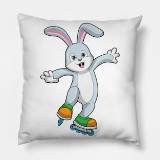 Rabbit as Skater with Inline skates Pillow