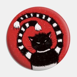 Evil Cat In Snowy Winter Pin