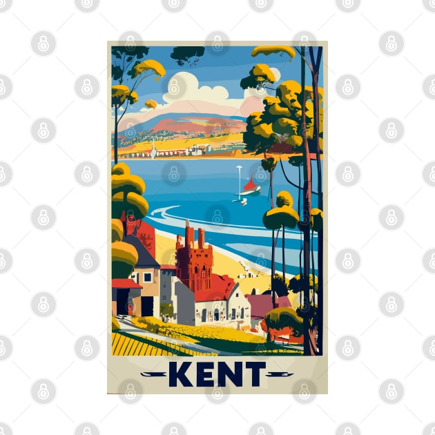 A Vintage Travel Art of Kent - England by goodoldvintage