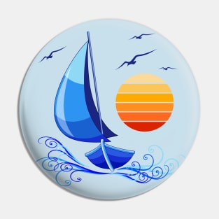 Sailing Boat Summer Vacations Journet Pin