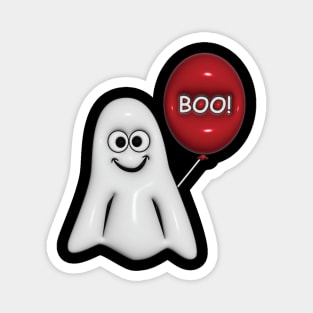 Boy Ghost with Red Balloon Magnet