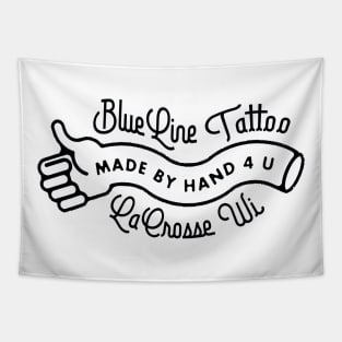 Blue Line Tattoo La Crosse WI  Made By Hand For You Logo Tapestry