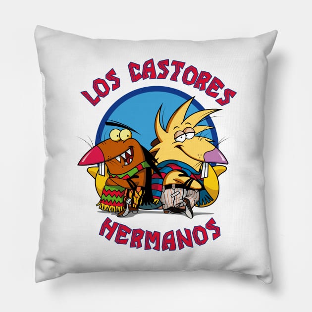 Los Castores Hermanos Pillow by Angel_Rotten