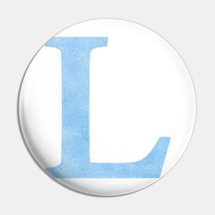 The Letter L Blue Metallic Design Pin