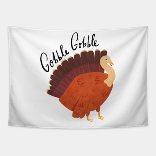 "Gobble Gobble" Thanksgiving Turkey Tapestry