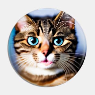 Surprised muzzle of a cute cat Pin