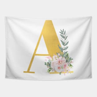 Letter A floral motives and gold design Tapestry