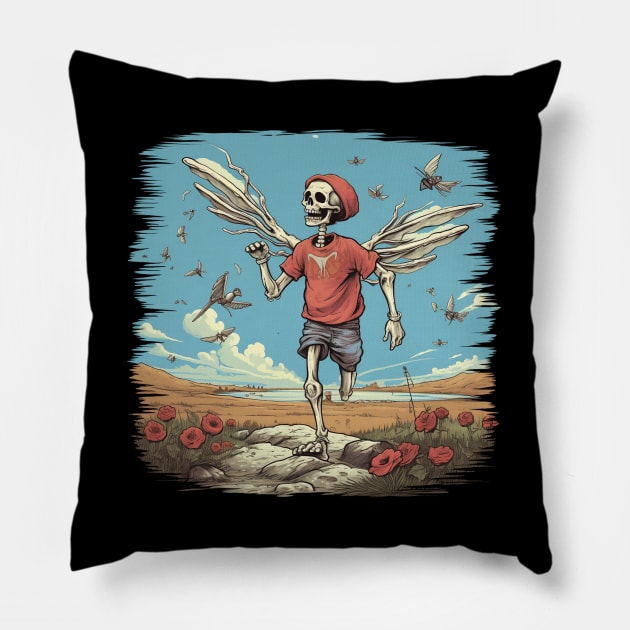 Passing Summer Skeleton Catches Up With Summer Pillow by FrogandFog