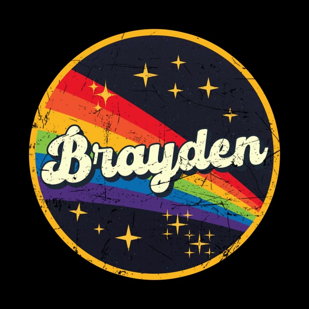 Brayden // Rainbow In Space Vintage Grunge-Style by LMW Art