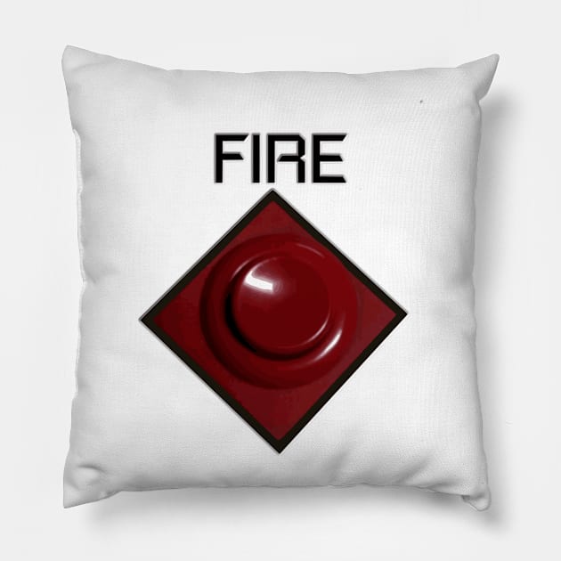 Fire! Arcade Button Shirt Pillow by arcadeheroes