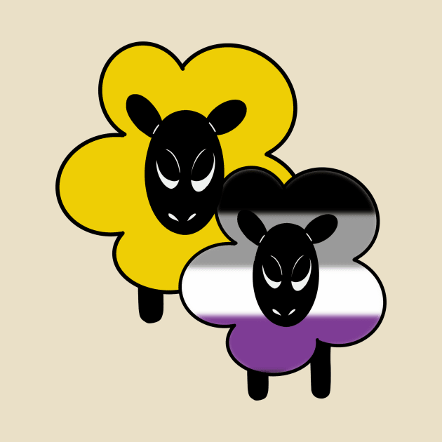 Proud Asexual Ally Rainbow Sheep by Emberpixie