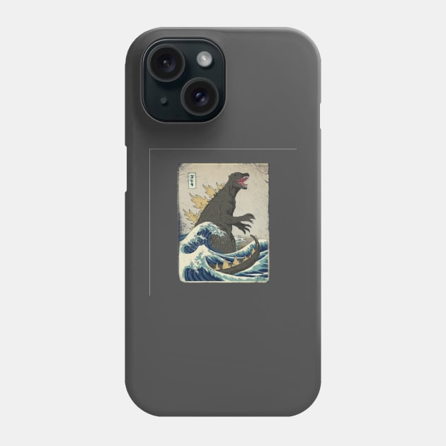 kaiju and wave Phone Case by HenryHenry