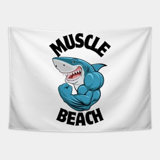 Muscle Beach Shark Tapestry