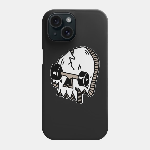 Broken Skateboard Wheels Skull Skateboarding Gift Phone Case by Mesyo