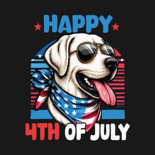 Happy 4th of July Patriotic American Labrador Retriever Funny T-Shirt