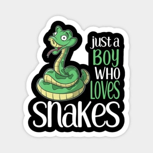 Just A Boy Who Loves Snakes S And Boys Sticker Magnet