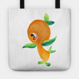 Orange Bird Watercolor Tote