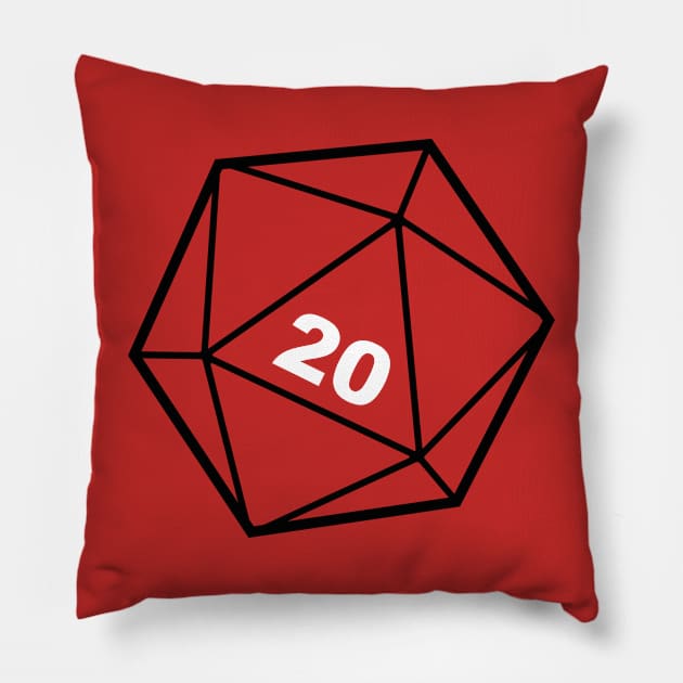 D&D Dice D20 Pillow by Meta Cortex